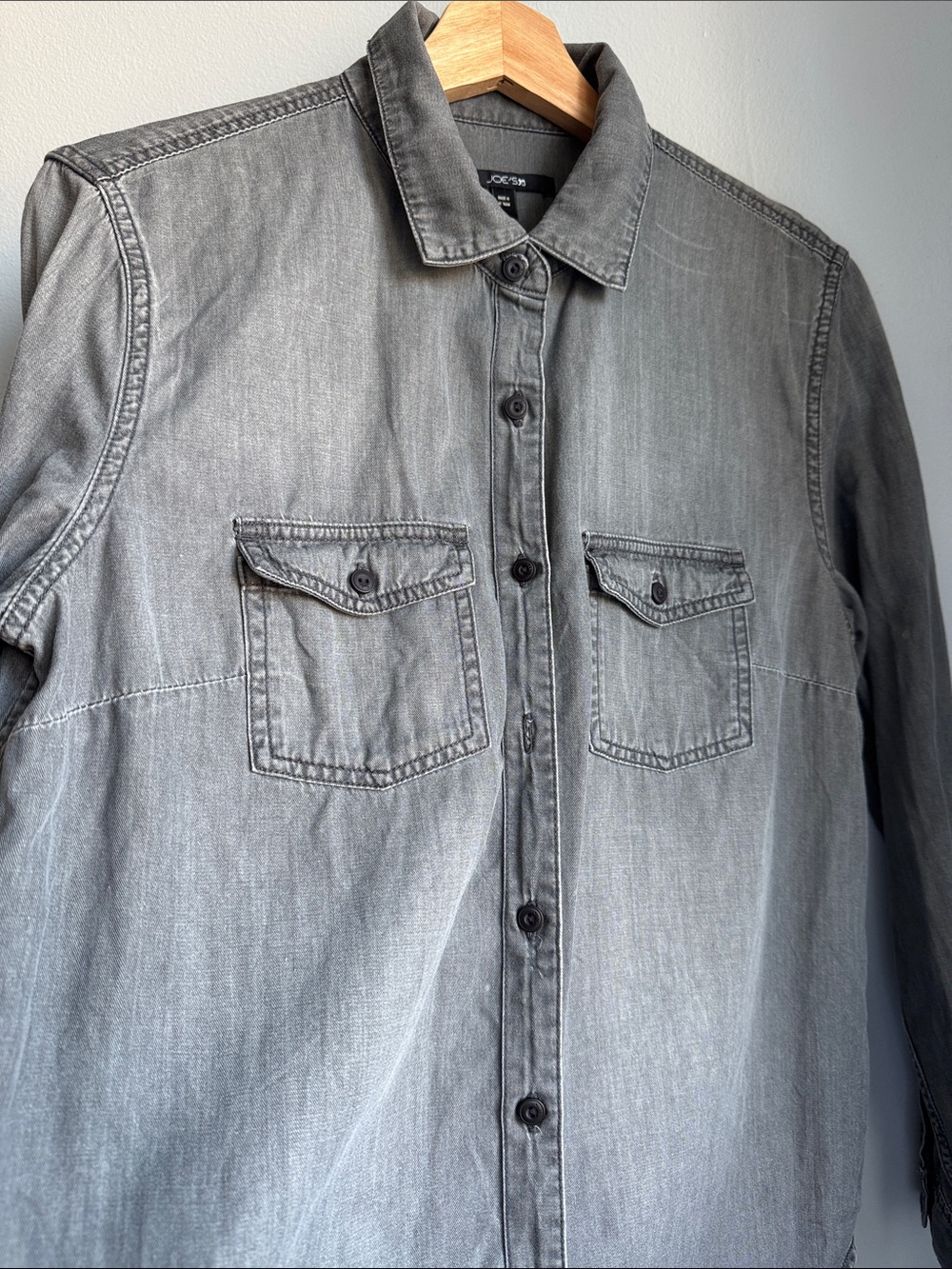 Joe's Jeans Gray Washed Denim Button-Down Shirt